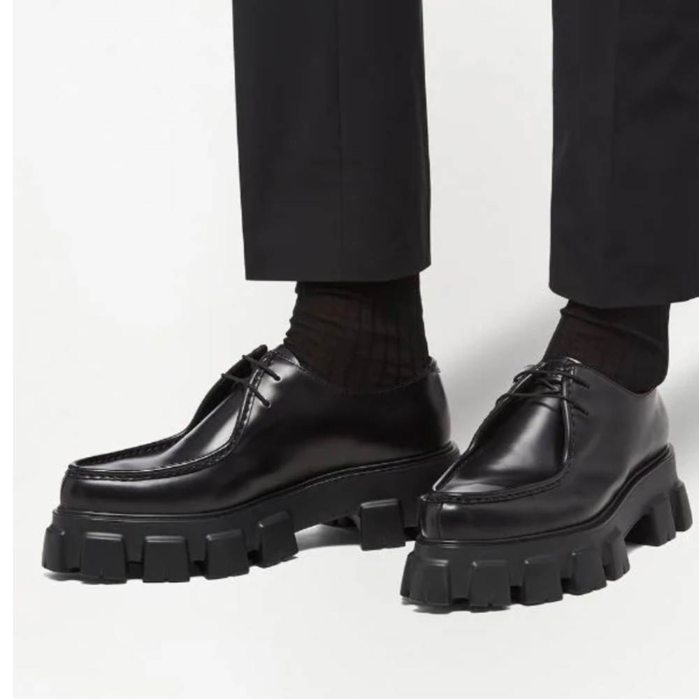 Prada Monolith Lace up Shoe